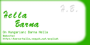 hella barna business card
